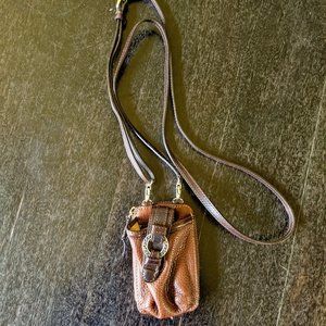 Brighton Brown Leather Phone Organizer Crossbody